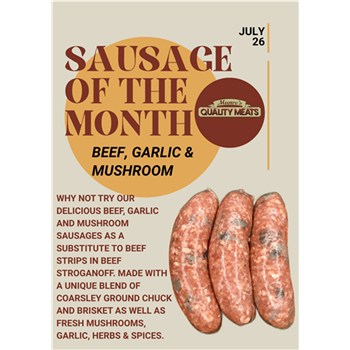 Beef Mushroom & Garlic Sausages