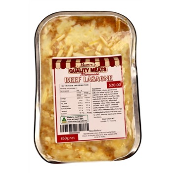 Beef Lasagne 850g NET